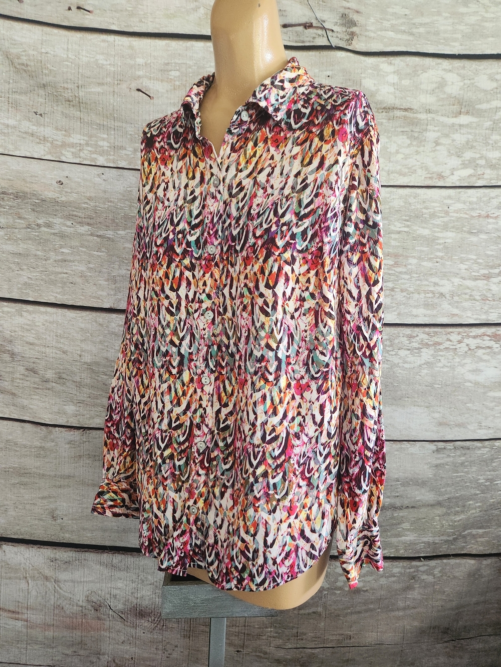 Liverpool Multicolor Abstract Print Button-Down Shirt - Picture 3 of 13